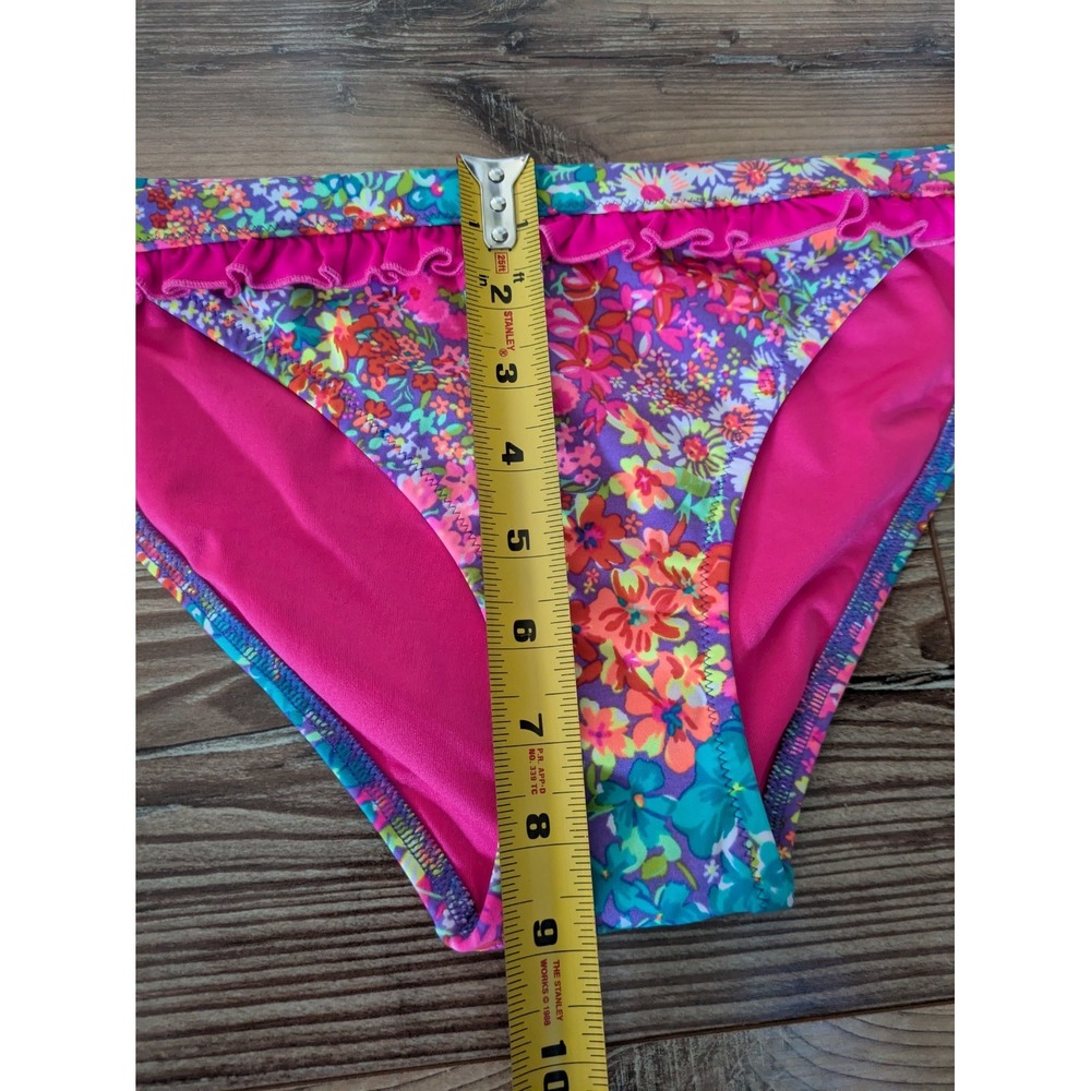 Victoria's Secret VS Floral Ruffle Pink Cheeky Bikini Bottom Medium - Picture 6 of 6